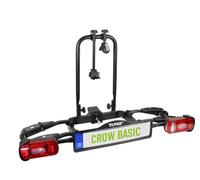 EUFAB 11569 Fahrradträger CROW BASIC, E-Bike geeignet, teilweise vormontiert, für 2 Fahrräder, für Anhängerkupplung, Schwarz