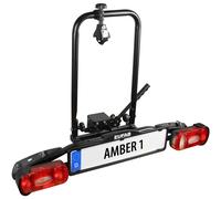 EUFAB 11559 Fahrradträger AMBER 1, E-Bike geeignet, teilweise vormontiert, für 1 Fahrrad, für Anhängerkupplung, Schwarz