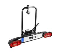 EUFAB 11559 Fahrradträger AMBER 1, E-Bike geeignet, teilweise vormontiert, für 1 Fahrrad, für Anhängerkupplung, Schwarz