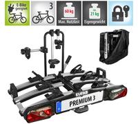 Eufab | Fahrradträger Anhängerkupplung abklappbar für 3 Fahrräder Premium III