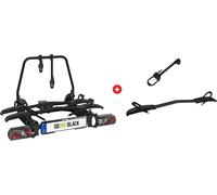 Eufab SD260 Flügeltür Kupplungs-Fahrradträger inkl. Erweiterungsschiene für 3 Fahrräder E-Bike geeignet schwarz schwarz