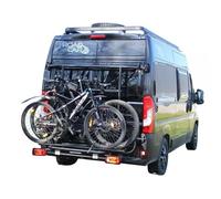 EuroCarry Fahrradträger Adventure Rack 4 | 91 | Fiat Ducato X250/X290, Kastenwagen, 06/2006 - . , Opel Movano C, alle Modelle, 2021 - . , Peugeot Boxer 250/290, Kastenwagen, 2006 - . , Citroën Jumper 250/290, Kastenwagen, 2006 - . | Befestigungskrallen, Beleuchtungsleiste, Radschienen mit