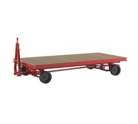 eurokraft pro Schlepperanhänger, Allrad-Achsschemel-Lenkung, Tragfähigkeit 8 t, Ladefläche 4 x 2 m, verkehrsrot
