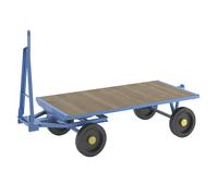 eurokraft pro Schlepperanhänger, Drehschemel-Lenkung, Tragfähigkeit 2 t, Ladefläche 2 x 1 m, lichtblau