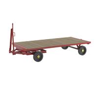 eurokraft pro Schlepperanhänger, Drehschemel-Lenkung, Tragfähigkeit 2 t, Ladefläche 3 x 1,5 m, verkehrsrot