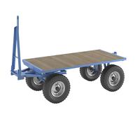 eurokraft pro Schlepperanhänger, Drehschemel-Lenkung, Tragfähigkeit 5 t, Ladefläche 2 x 1 m, lichtblau