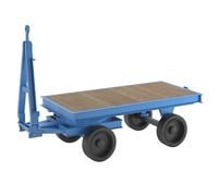 eurokraft pro Schlepperanhänger, Drehschemel-Lenkung, Tragfähigkeit 8 t, Ladefläche 2 x 1 m, lichtblau