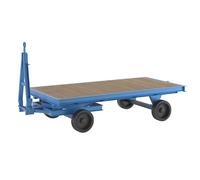 eurokraft pro Schlepperanhänger, Drehschemel-Lenkung, Tragfähigkeit 8 t, Ladefläche 3 x 1,5 m, lichtblau