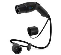 EV + Adapter für Elektrofahrzeug Ladekabel - Typ 2 IEC 62196 auf Schuko Stecker Ladegerätadapter - 1-Phase 16A (3,6 kW) Schwarz/Weiß-Steckverbinder IP44…