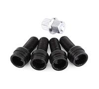 EVGATSAUTO Radsicherungsmuttern Set M14x1,5 Schwarz Stahl | Diebstahlschutz für Felgen, passend für VW Audi Skoda Seat, mit Schlüssel, 5 Stück