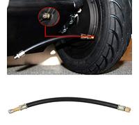 EVGATSAUTO Reifenventil Verlängerungsschlauch 30 cm Universal Auto Motorrad LKW Wohnmobil Doppelrad Hochwertig Kupfer Edelstahl Flexibel Luftdüse Schrader 90 Grad