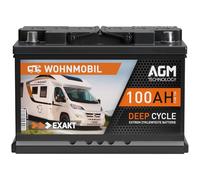 EXAKT AGM Batterie 100Ah 12V Solarbatterie Wohnmobil Batterie Wohnmobilbatterie AGM 95 Ah Bootsbatterie Solar