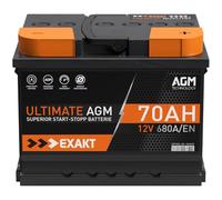 Exakt AGM Batterie 70Ah 12V Start-Stop Autobatterie VRLA ersetzt 60Ah 65Ah