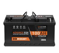 EXAKT Autobatterie 12V 100Ah 870A/EN Starterbatterie absolut wartungsfrei ersetzt 85Ah 88Ah 92Ah 95Ah PKW KFZ Batterie