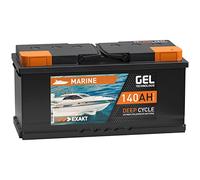 EXAKT GEL Batterie 12V 140Ah Bootsbatterie Marine Schiff Versorgung Solarbatterie Gelbatterie Gel Akku ersetzt 120Ah 130Ah