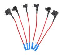 EXHUMKY 6 Stück Teiliges Kfz Sicherungshalter Mini Mittelgroß Gauge Kabel Stromdieb Adapter für Auto LKW Wohnmobil und Boot Kompatibel mit Standard Flachsicherungen Einfache Installation