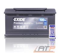 EXIDE EA1000 PREMIUM CARBON BOOST 100Ah 900A AUTOBATTERIE PKW KFZ BATTERIE STARTERBATTERIE BATTERIE + 1x BATTERIEPOLFETT