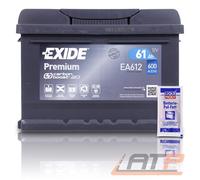 EXIDE AUTOBATTERIE 12V 61Ah STARTERBATTERIE 600A INKL LIQUI MOLY BATTERIEPOLFETT