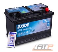 EXIDE AUTOBATTERIE 12V 70Ah STARTERBATTERIE 760A EL700 EFB START STOPP+POL FETT