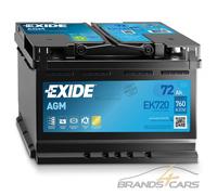 Exide EK720 AGM Autobatterie 12V 72Ah