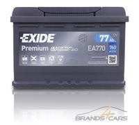 EXIDE AUTOBATTERIE 12V 77Ah STARTERBATTERIE 760A EA770 PREMIUM CARBON BOOST