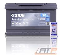 Exide EA900 Premium Carbon Boost 90Ah 720A+10g Pol-Fett [Hersteller-Nr. EA900] für Jeep, Seat, Toyota, Chrysler, Hyundai, Mini, Skoda, Land Rover, Ope