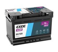 EXIDE Autobatterie AGM 12V 70Ah 760A rechts 278x175x190 mm EK700