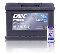 EXIDE EA612 Premium Carbon Boost Autobatterie 12V 61Ah 600A Starterbatterie PKW KFZ Batterie - Ersetzt 55Ah 56Ah 58Ah + 1x BATTERIEPOLFETT