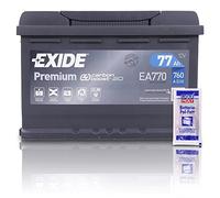 EXIDE EA770 Premium Carbon Boost Autobatterie 12V 77Ah 760A Starterbatterie PKW KFZ Batterie - Ersetzt 70Ah 71Ah 72Ah 74Ah 75Ah + 1x Batteriepolfett
