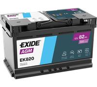 Autobatterie EXIDE 82, Ah 800, A/EN EK820 L 315mm B 175mm H 190mm NEU