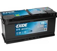 EXIDE EL1000 EFB Autobatterie/Starterbatterie 100Ah 12V 900A EFB DIN/ISO L5 ersetzt Batterie 90Ah 92Ah 95Ah Kompatibel mit AUDI A4 Avant 8K5, B8 A6 Avant 4G5, 4GD, C7, BMW 3 Touring E91