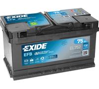 Exide EL752 Start-Stop EFB 12V 75Ah 730A Autobatterie inkl. 7,50 € Pfand