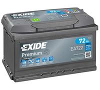 Exide Premium EA722 Typ 100/096 Autobatterie, 12 V, 72 Ah, 720 A, 4 Jahre Garantie (bitte vor dem Kauf die Größe überprüfen)