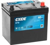 Autobatterie EXIDE 12 V 60 Ah 520 A/EN EL604 L 230mm B 173mm H 222mm NEU