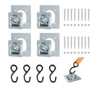 EXLECO 4pcs Zurrösen für Anhänger mit Gegenplatte & Schrauben, Zurrmulden Versenkt Anhängerösen Verzinkte Verzurrösen 800kg Schwerlast Zurösenring Ladungssicherung Zurrpunkte Anhänger Befestigungsösen