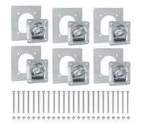 EXLECO 6pcs Zurrösen für Anhänger mit Gegenplatte & Schrauben, Zurrmulden Anhänger Ösen Verzinkte Verzurrösen 800kg Schwerlast Zurrösen zur Ladungssicherung Set Zurrpunkte Anhänger Befestigungsösen