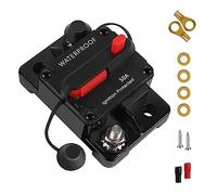 EXLECO Auto Schutzschalter 50A Sicherungshalter KFZ Automatiksicherungshalter 12V-24V DC Auto Leistungsschalter Sicherung LKW Manuell Reset Schalter für Car Audio Solar mit Kabelschuhe Kupferscheiben