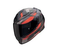 EXO-491 Abilis Motorradhelm (Schwarzmatt/Silber/Rot), L (59)