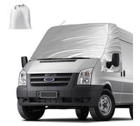Externe Thermo Scheibenabdeckung für Ford Transit Van MK7 2006-2013 Tetto Medio & Basso, Opaltool Luxus Silberne Frontscheibenabdeckung Winter Sommer Scheibenfrostschutz Abdeckung