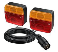 EYPINS Anhänger Rückleuchten Set, Universal 12V Anhänger Rücklichter mit 7.5m Kabel, 7-polig Anhänger Beleuchtung Kennzeichenbeleuchtung Wasserdicht IP65 für PKW LKW Caravan Boot Vans | E-Mark E13