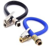 Ezranova 2 Stück Reifenfüller Schlauch, 12.5mmAutoventil Set, Reifenfüllschlauch, Autoventil Hebelstecker, Autoventil Adapter,Luftpumpe Adapter(schwarz,blua)