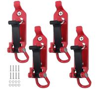 Faankiton 4STK Schaufelhalterung für Dachträger, Dachträger Zubehör Schaufelhalter, Gummi Dachträgerklemmen, Schaufelhalter Autodachträger Axthalter Kit, Metall-Gummiklemmen Dachträger (Rot)