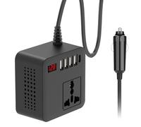 Fabater 150 W Auto-Wechselrichter, DC 12 V 24 V auf 110 220 AC-Konverter mit 4 USB-Anschlüssen, Typ-C-Anschluss, Zigarettenanzünder-Buchse und AC-Steckdose, für Laptops,Telefone
