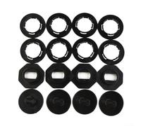FABULETTA Auto Fußmatten Clips Set - Alle PVC Halteklammern für Auto Teppich Befestigung, 4 Sets (16 Stück insgesamt), Schwarz