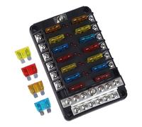 FACAIIO 6-Wege-12-V-Sicherungskasten mit Abdeckung und LED-Anzeige, 30 A für Marine-Sicherungsblock-Panel, 32 V Gleichstrom-Stromzentrum mit 24 Sicherungen, Fahrzeug und Boot