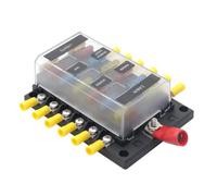 Fach Sicherungskasten mit Anzeige und Abdeckung für Wohnmobile | Abs, Edelstahl, Gummi und Aluminiumlegierung, Dc 32v Max, 100a Gesamtlast, 30a Je Abgang