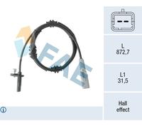 FAE Sensor Raddrehzahl 78552 ABS Hallsensor 2-polig vorne für Citroën Peugeot