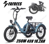 Fafrees Elektro Dreirad 250W Cargo E-Bike 20 Zoll Gepäck Trike 48V18.2Ah 25km/h