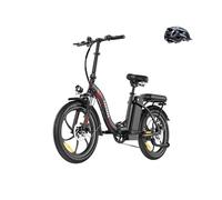 Fafrees F20+ 20 Zoll Faltrad E-Bike Fatbike (2025) - 36V 20AH Akku, 250W Motor, 140kg Traglast, 25km/h, E-MTB 20° - Unisex Elektrofahrrad für Damen & Herren (schwarzer Helm, Schwarz)