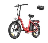 Fafrees F20+ 20 Zoll Faltrad E-Bike Fatbike (2025) - 36V 20AH Akku, 250W Motor, 140kg Traglast, 25km/h, E-MTB 20° - Unisex Elektrofahrrad für Damen & Herren (Rückentasche, Rot)